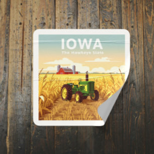 Vintage Iowa Square Sticker