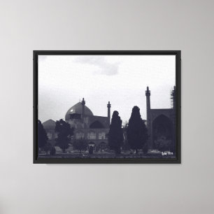 Vintage Iran Isfahan shah mosque gardens Canvas Print