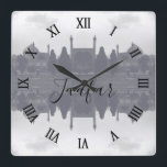 Vintage Iran Isfahan shah mosque gardens Square Wall Clock<br><div class="desc">Vintage Iran Isfahan shah mosque gardens</div>