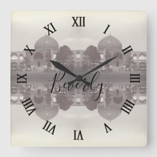 Vintage Iran Isfahan shah mosque Square Wall Clock