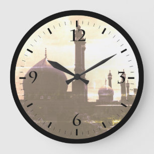 Vintage Iran Qom Mosque of Fatima Watch Large Clock