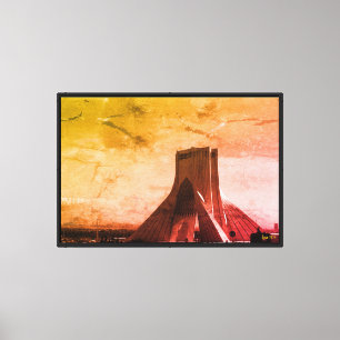 Vintage Iran Tehran Azadi Square Canvas Print