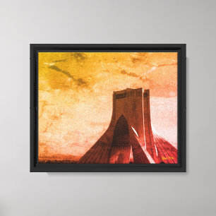 Vintage Iran Tehran Azadi Square Canvas Print