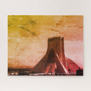 Vintage Iran tehran Azadi Square Jigsaw Puzzle