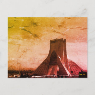 Vintage Iran Tehran Azadi Square Postcard