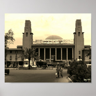 Vintage Iraq Baghdad central railway station Poster