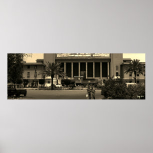 Vintage Iraq Baghdad central railway station Poster