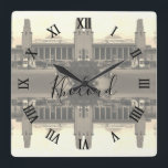 Vintage Iraq Baghdad central railway station  Square Wall Clock<br><div class="desc">Mega Pack 220 HD Photos Resolution for Print only $60 https://megaspacks.gumroad.com/l/suluy</div>