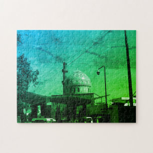 Vintage Iraq Baghdad Gas station at mosque Jigsaw Puzzle