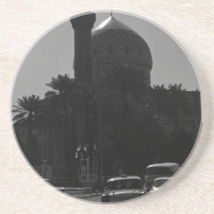 Vintage Iraq Baghdad mosque taxis 1970 Coaster