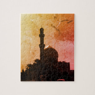 Vintage Iraq Baghdad mosque taxis Jigsaw Puzzle