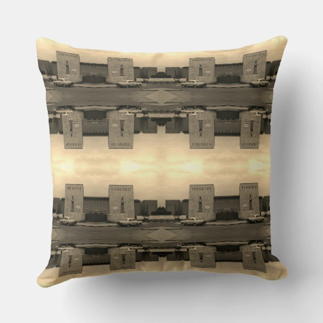 Vintage Iraq Baghdad museum  Cushion (Back)