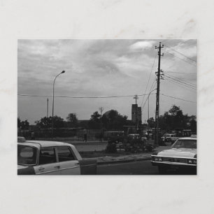 Vintage Iraq Baghdad street taxis Postcard