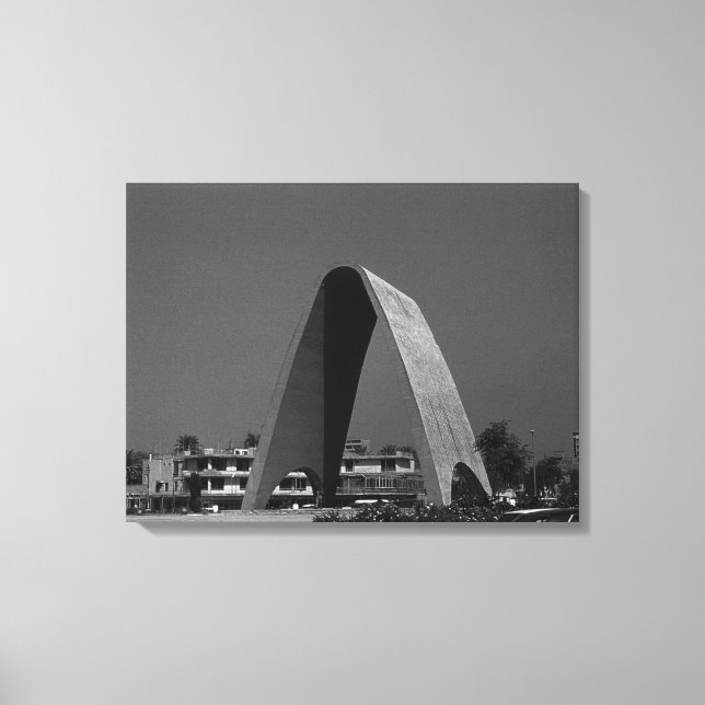 Vintage Iraq Baghdad Unknown Soldier Arch Canvas Print (Front)