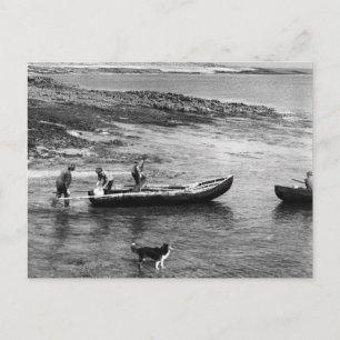 Vintage Ireland, Aran Island Currach Boats Postcard