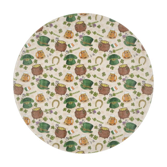 Vintage Ireland Icon Pattern Cutting Board (Front)