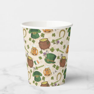 Vintage Ireland Icon Pattern Paper Cups