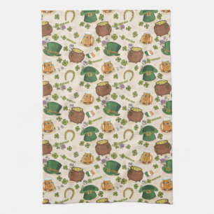 Vintage Ireland Icon Pattern Tea Towel