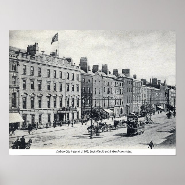 Vintage Ireland, Sackville Street 1905 Dublin Poster (Front)