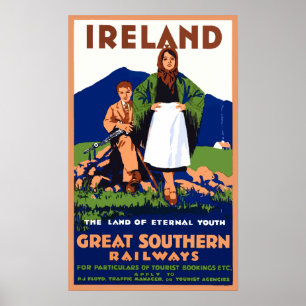 Vintage Ireland Travel Poster