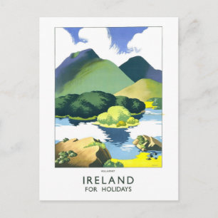 Vintage Ireland Travel Poster Postcard