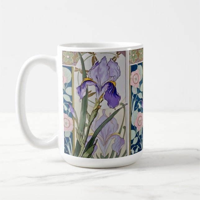 Vintage Iris Illustration  Coffee Mug (Left)