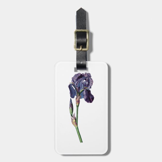 Vintage Iris Luggage Tag (Front Vertical)