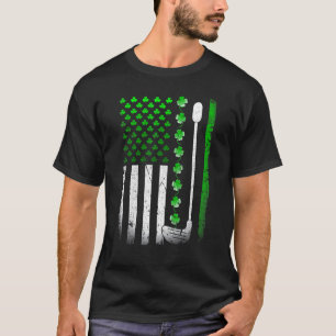 Vintage Irish American Flag St Patricks Day Golf T-Shirt