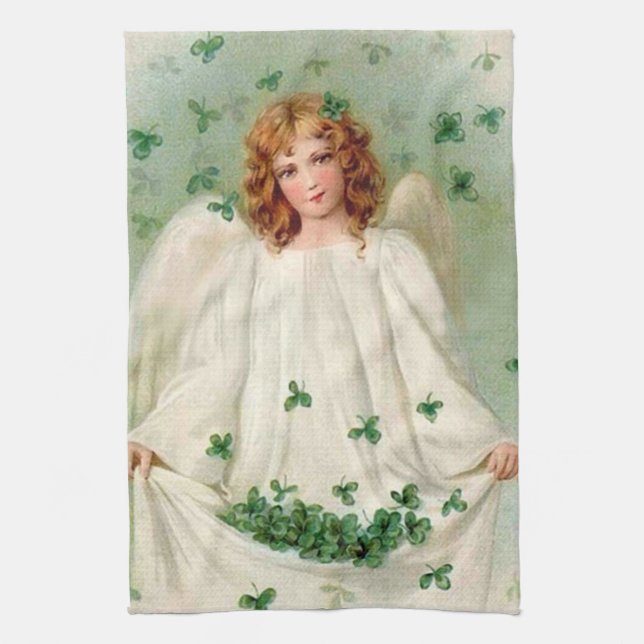 Vintage Irish Angel kitchen towel (Vertical)
