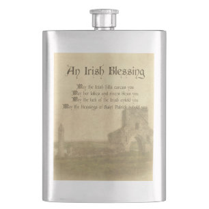 Vintage Irish Blessing Hip Flask