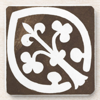 Vintage Irish Celtic Art Design Black Coaster