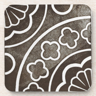 Vintage Irish Celtic Art Design Black Coaster