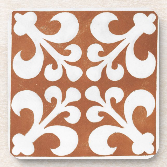 Vintage Irish Celtic Art Design Red Coaster (Front)