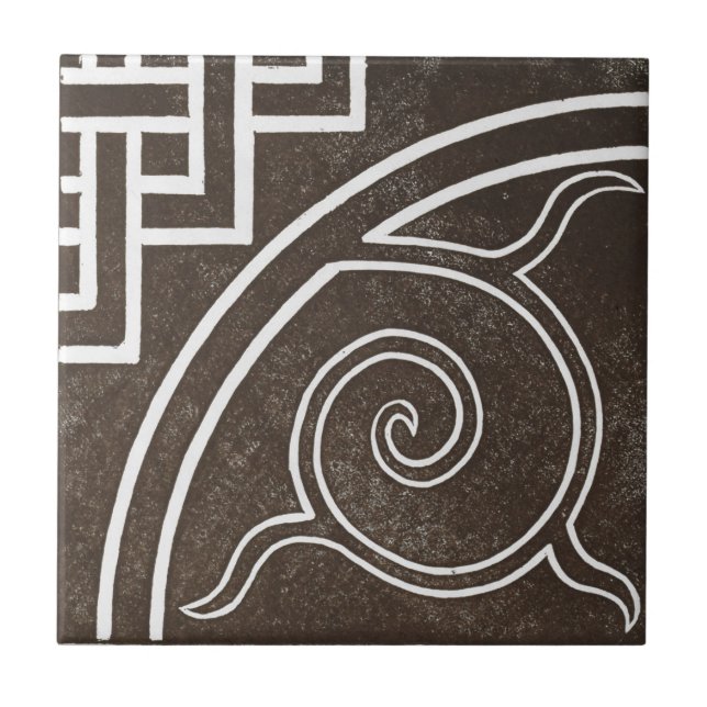 Vintage Irish Ceramic Art Design Black Tile (Front)