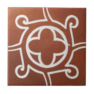 Vintage Irish Ceramic Art Design Red Celtic Tile