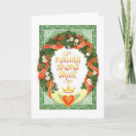 Vintage Irish Christmas Card<br><div class="desc">Vintage Irish Christmas greeting card.  Traditional wreath and claddagh.  Nollaig Shona Dhuit!</div>