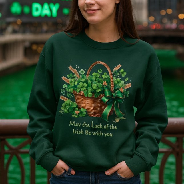 Vintage Irish Clover in Basket  Sweatshirt (Creator Uploaded)