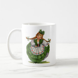Vintage Irish Girl Traditional Dress Coffee Mug
