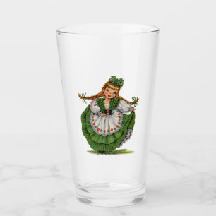 Vintage Irish Girl Traditional Dress Glass