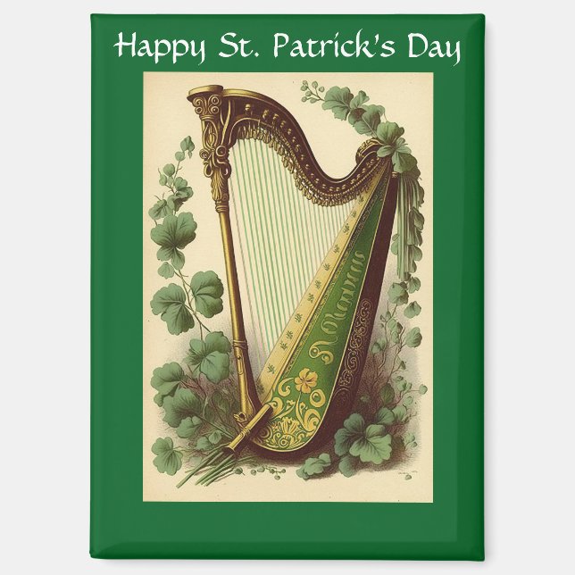 Vintage Irish Harp Magnet (Front)