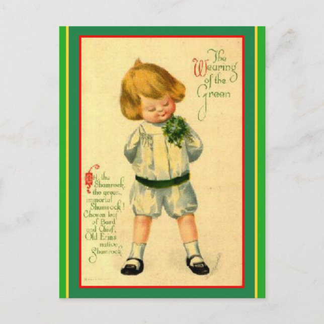 Vintage Irish Laddie - St. Patrick's Greeting Postcard (Front)