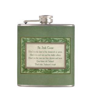 Vintage Irish Toast Hip Flask