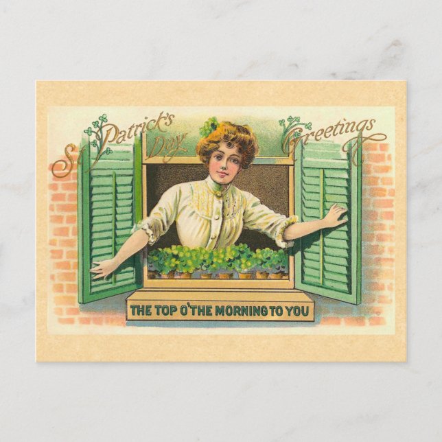 Vintage Irish Top o' the Morning Postcard (Front)