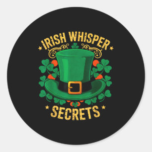 Vintage Irish Whisper Secrets Saying Shamrock Luck Classic Round Sticker