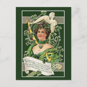 Vintage Irish Women St. Patrick's Day Holiday Postcard