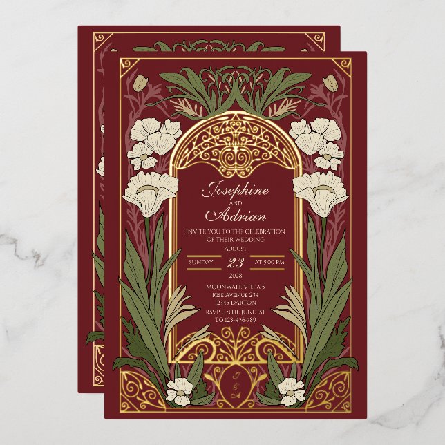 Vintage Ironwork and Art Nouveau | Editable Colour (Front/Back)