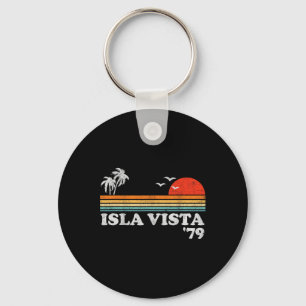 Vintage Isla Vista Beach California Retro Surfing Key Ring