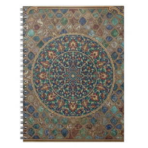 Vintage Islamic Geometric Mandala & Floral Mosaic  Notebook