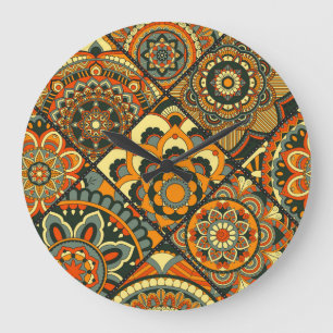 Vintage Islamic motifs, decorative seamless. Large Clock
