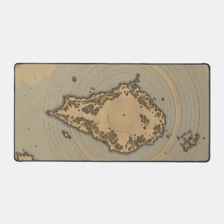 Vintage Island Map Antique Fantasy Cartography Desk Mat